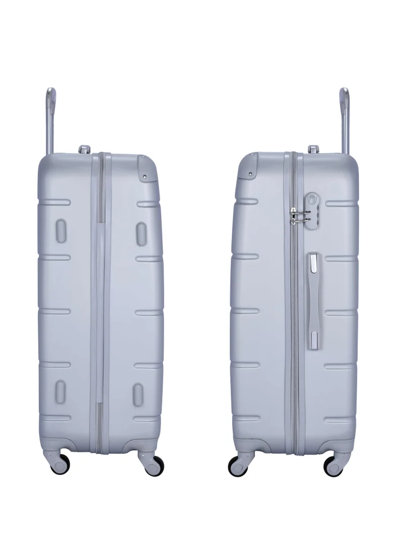 SENATOR Hard Case Travel Bag Medium Luggage Trolley ABS Lightweight Suitcase with 4 Spinner Wheels A1012 Silver