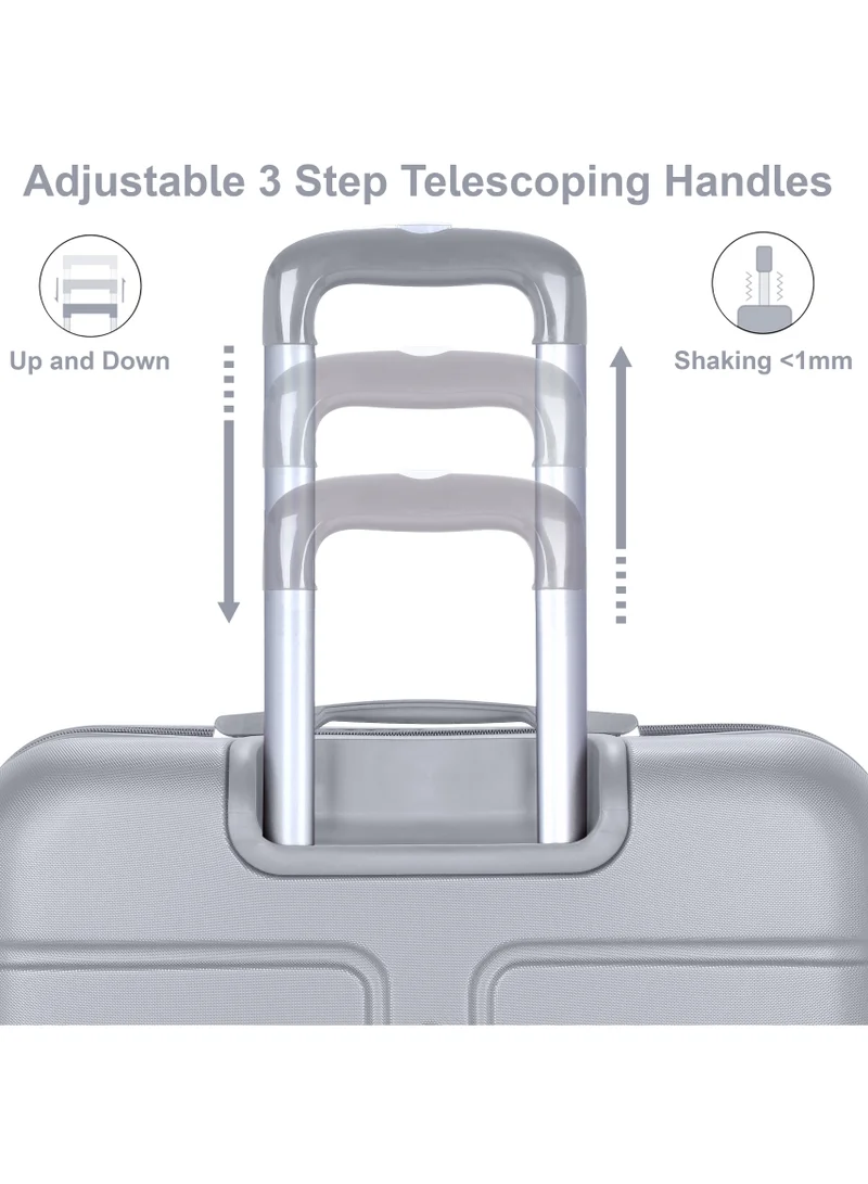 Senator Silver Hard Case Travel Bag Medium Luggage Trolley ABS Lightweight Suitcase with 4 Spinner Wheels A1012 Silver  | Best Price UAE