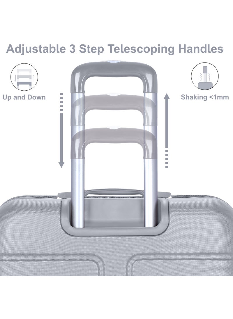 سيناتور حقيبة سفر صلبة متوسطة بعجلات دوارة من بلاستيك  خفيفة الوزن فضي - Image 3