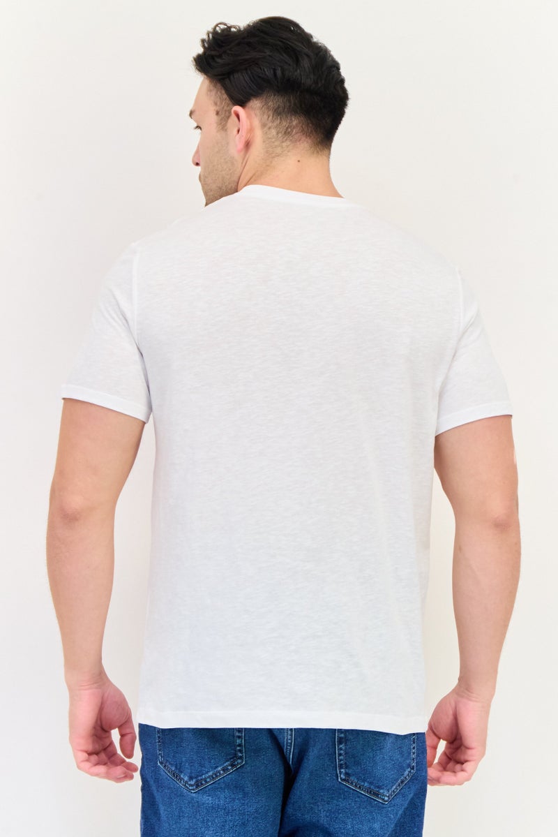 Celio Men Crew Neck Short Sleeve Graphic Print T Shirt, White - Image 4