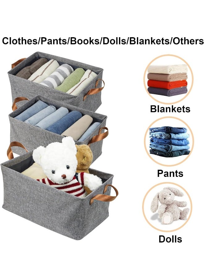 Biella Storage Baskets With Dust-Proof Opening And Liner And Handles And Visible Window Small Fabric Foldable Linen Organizer Bins Decorative Basket Boxes For Organizing Dresser Shelves Bedroom Office  - Image 4