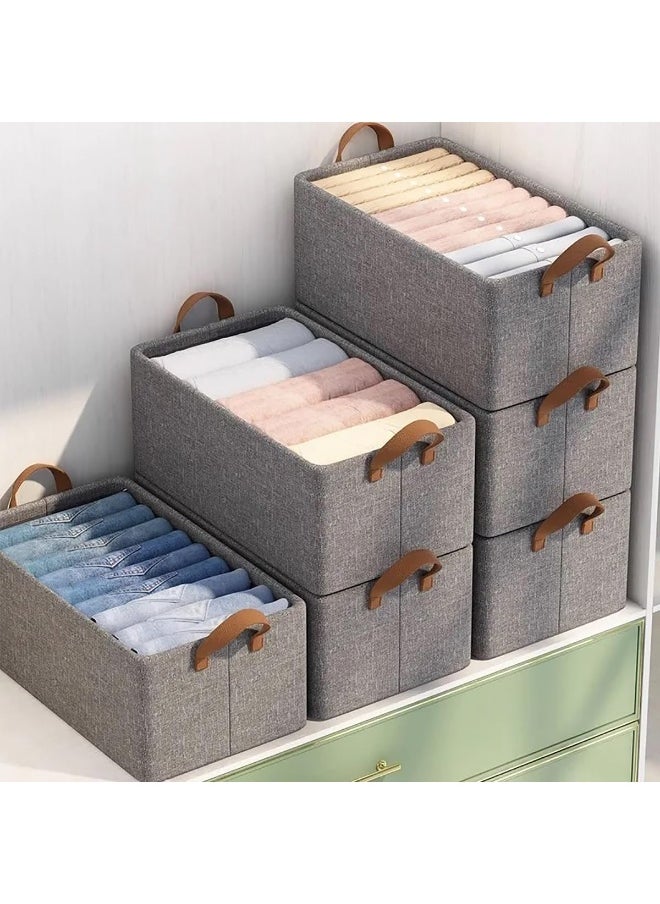 Biella Storage Baskets With Dust-Proof Opening And Liner And Handles And Visible Window Small Fabric Foldable Linen Organizer Bins Decorative Basket Boxes For Organizing Dresser Shelves Bedroom Office  - Image 2