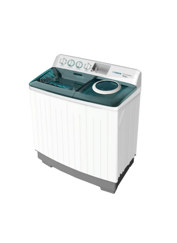 Fisher 10 kg Twin Tub Washing Machine - Efficient Cleaning with Large Pulsator, Multiple Settings, and Dry Pressing Feature for Ultimate Laundry Convenience!