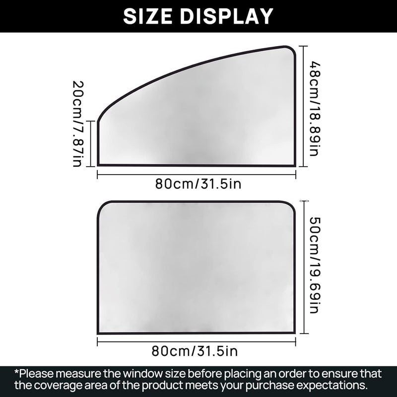 psler Universal Side Window Sun Shade Magnetic Privacy Blinds Car Blackout Curtain for Camping Sleeping Baby Kids 4PCS Silver - Image 4