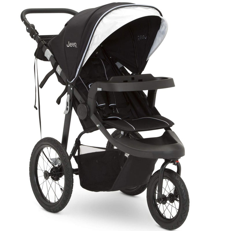Delta CHILDREN Jeep Hydro Sport Plus Jogger by Delta Children Includes Car Seat Adapter Black Neoprene Leather