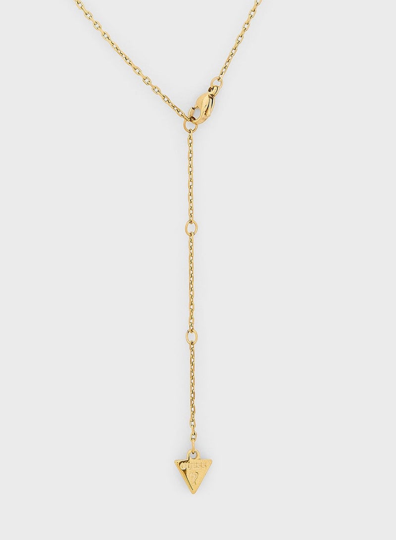 GUESS Plain & Pave Heart Charm Necklace - Image 3