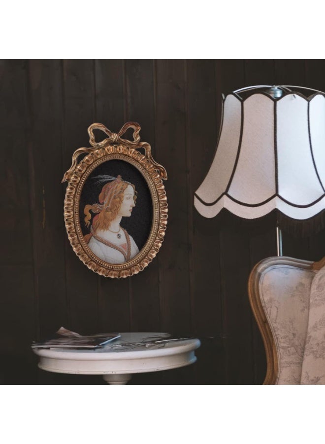 موثوقية التنبؤ إطار صور عتيق من الراتنج المنقوش، حامل صور على الطراز الأوروبي الباروكي، إطار ملصق عتيق بيضاوي (26 × 17.5 × 2.5 سم) - Image 2