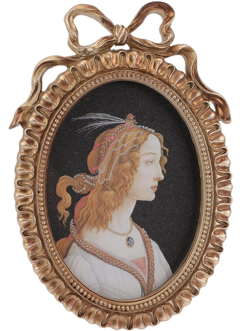 موثوقية التنبؤ إطار صور عتيق من الراتنج المنقوش، حامل صور على الطراز الأوروبي الباروكي، إطار ملصق عتيق بيضاوي (26 × 17.5 × 2.5 سم) - Image 1