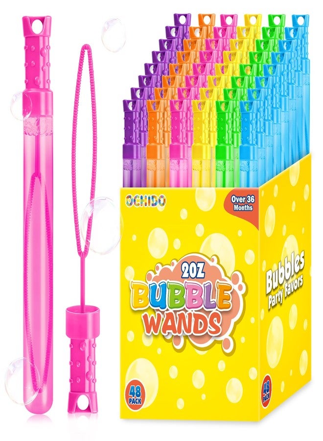 OCHIDO 48 Pcs Bubble Wand in 6 Colors, Bubble Wands Bulk for Kids Party Favors, Bubbles Party Favors for Summer Toys Gift, Indoor Outdoor Activity, Birthday Party, Wedding, Goodie Bags Stuffers - Image 1
