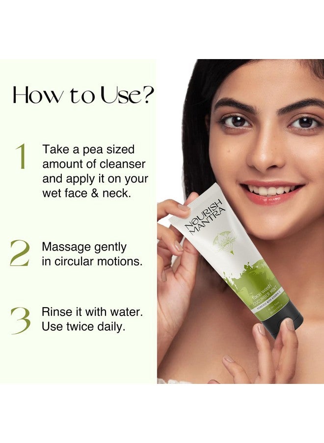 NOURISH MANTRA - Cucumber Mint Upvan Face Wash (100 Ml) | Powered With Vitamin C, Cucumber And Niacinamide | Face Wash For All Skin Types | Paraben & Slssles Free (100 Ml (Pack Of 1), Cucumber Mint) - Image 4