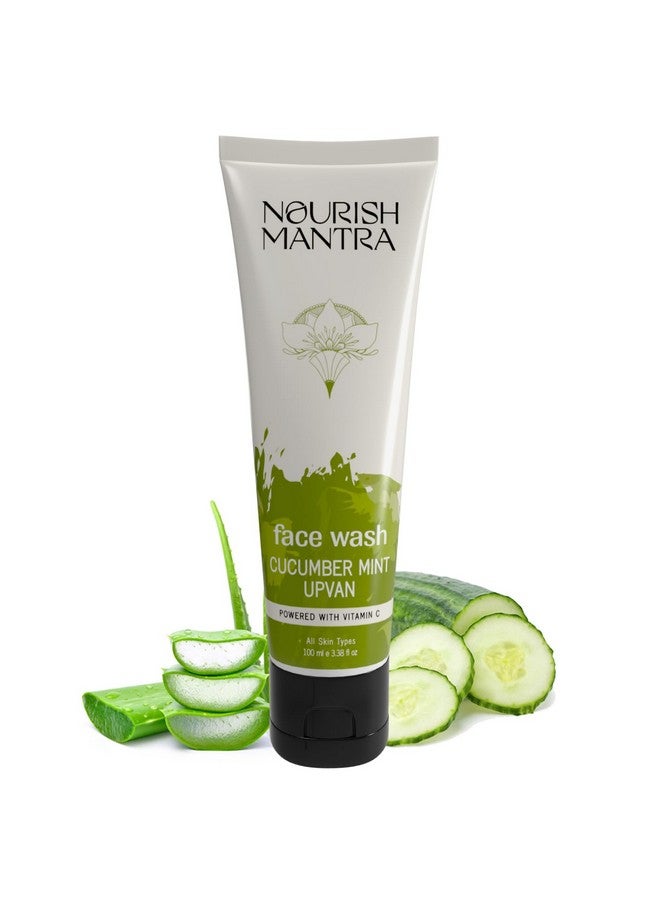 NOURISH MANTRA - Cucumber Mint Upvan Face Wash (100 Ml) | Powered With Vitamin C, Cucumber And Niacinamide | Face Wash For All Skin Types | Paraben & Slssles Free (100 Ml (Pack Of 1), Cucumber Mint) - Image 1
