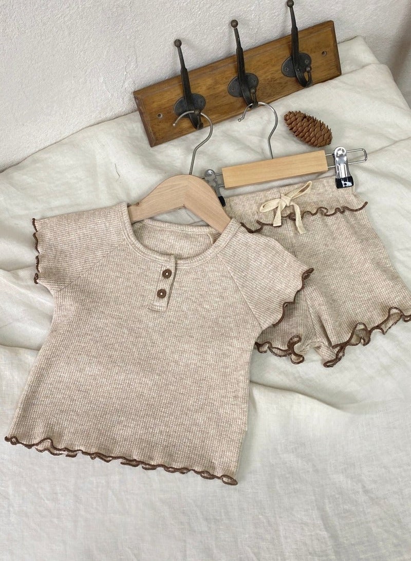 RedMapleTEK Soft And Breathable Cotton Short-Sleeved Shorts For Baby Girls - Image 2