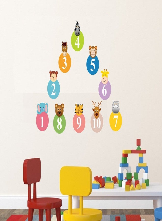 Asmi Collections Wall Stickers Cute Animals with Numbers for Kids Room - Image 2