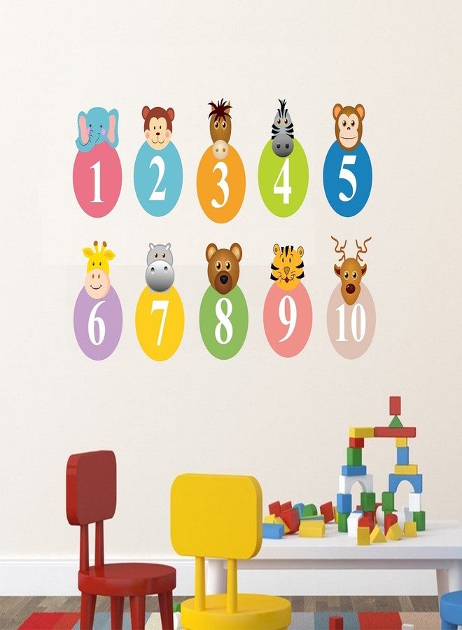 Asmi Collections Wall Stickers Cute Animals with Numbers for Kids Room - Image 3