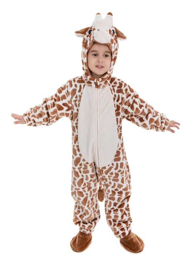 HSCTEK Toddler Giraffe Costume, Baby Giraffe Cosplay Infant Boys Girls, Newborn Halloween Onesie Suit Kids 2-3T Brown - Image 1