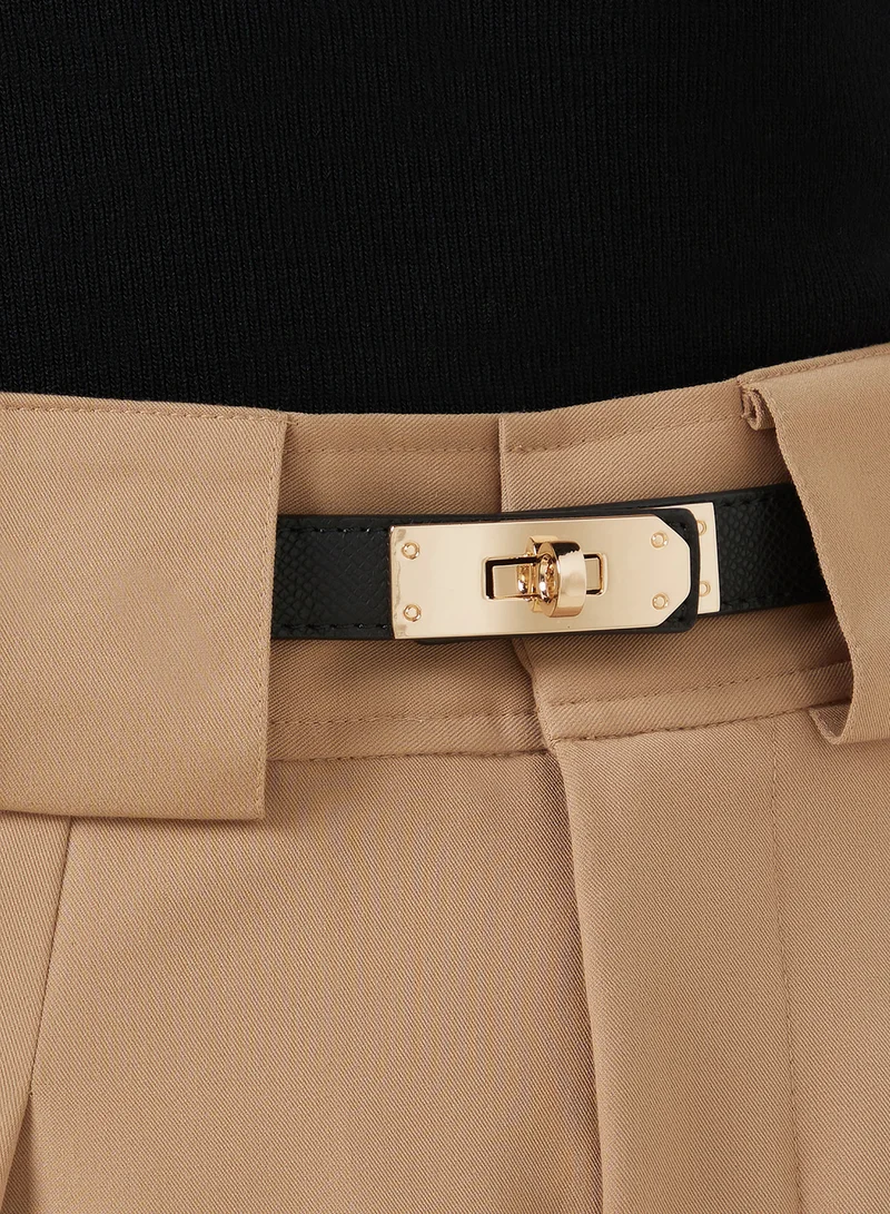 ELLA Statement Buckle Leather Waist Belt