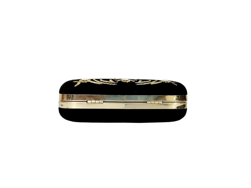 DUCHESS Women's Box Clutch with Pearl Handle-Bridal Ethnic Traditional Casual Purse/Clutch/Handbag (4 x 7 x 2 inch) - Image 5