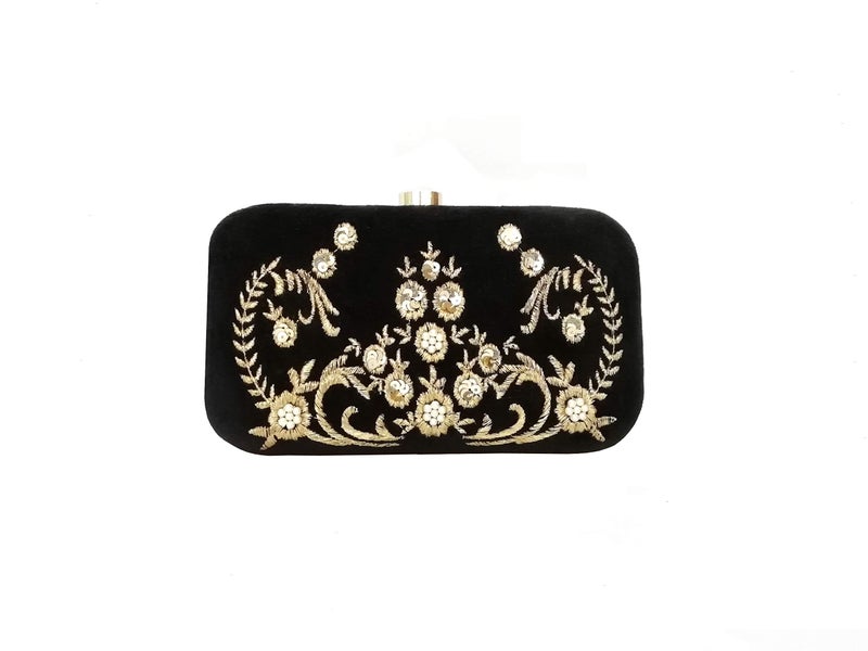 DUCHESS Women's Box Clutch with Pearl Handle-Bridal Ethnic Traditional Casual Purse/Clutch/Handbag (4 x 7 x 2 inch) - Image 2