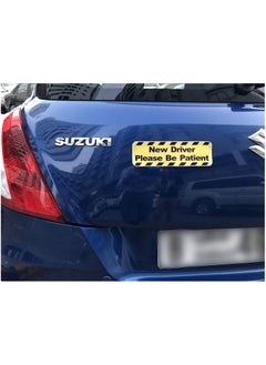 Rubik New Driver Car Sign Vinyl Sticker, Please Be Patient Bold Text, Highly Reflective Caution Sticker for Beginners Car SUV Van Drivers (6.5x20cm)  - Image 2