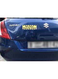 Rubik New Driver Car Sign Vinyl Sticker, Please Be Patient Bold Text, Highly Reflective Caution Sticker for Beginners Car SUV Van Drivers (6.5x20cm)  - Image 4