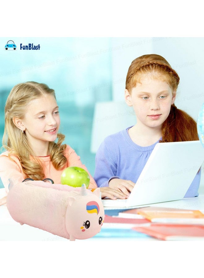 FunBlast Pencil Pouch for Girls, Soft Plush Pouch for Girls, Multipurpose Zipper Fur Pouch, Aesthetic Pouch for Girls, Kawaii Pencil Case, Cute Pouches for Girls, Return Gift for Kids (Multicolor) - Image 2