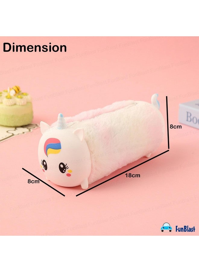 FunBlast Pencil Pouch for Girls, Soft Plush Pouch for Girls, Multipurpose Zipper Fur Pouch, Aesthetic Pouch for Girls, Kawaii Pencil Case, Cute Pouches for Girls, Return Gift for Kids (Multicolor) - Image 3