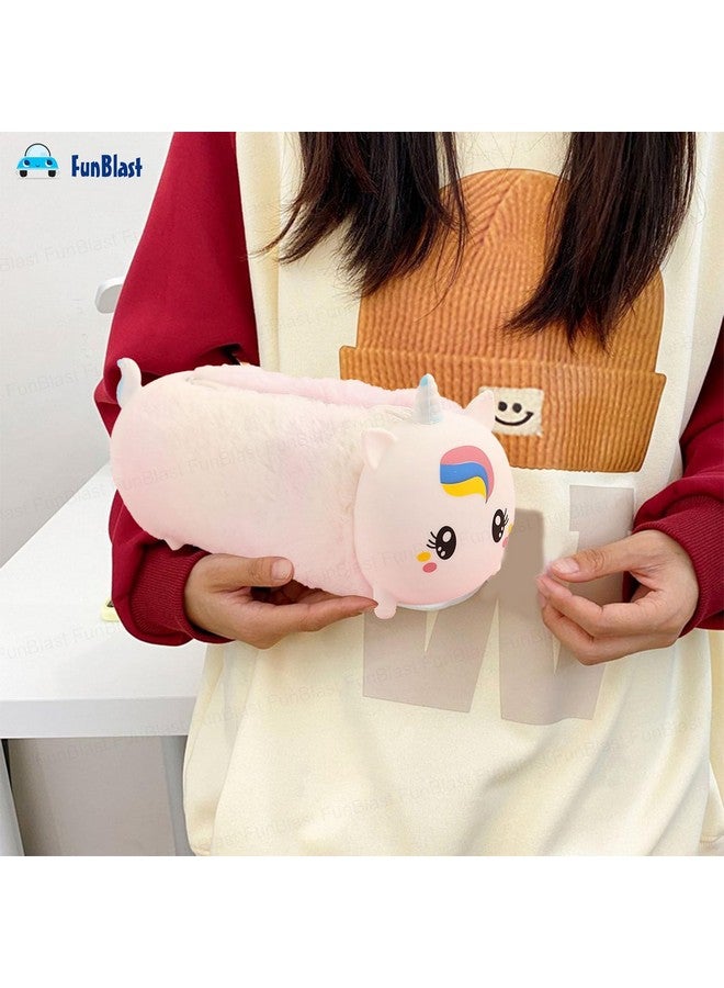 FunBlast Pencil Pouch for Girls, Soft Plush Pouch for Girls, Multipurpose Zipper Fur Pouch, Aesthetic Pouch for Girls, Kawaii Pencil Case, Cute Pouches for Girls, Return Gift for Kids (Multicolor) - Image 4