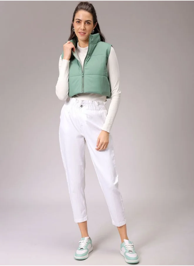 Freehand Women Regular Fit Solid Quilted Jacket
