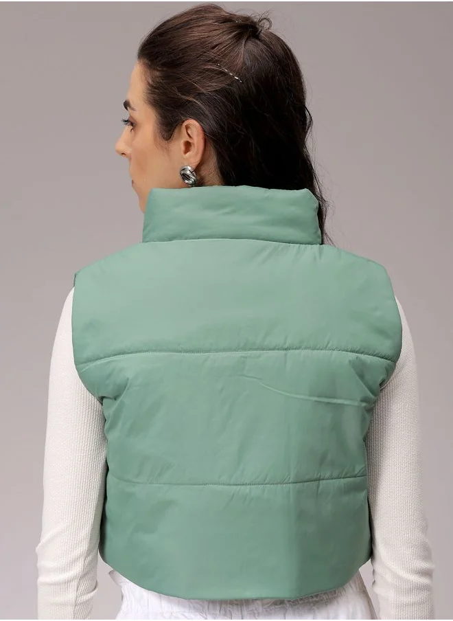 Freehand Women Regular Fit Solid Quilted Jacket