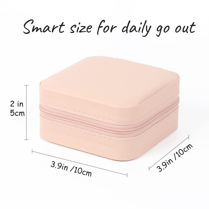 MFXIP Travel Jewelry Case Small Jewelry Box Jewelry Organizer Storage Case Portable PU Leather Mini Jewelry Travel Case for Girls Womens Earring, Necklace, Rings,Bracelets - Image 3