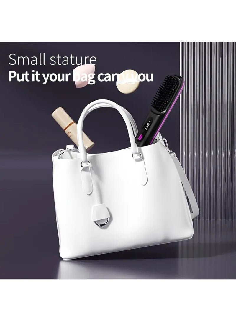 3-Speed Portable Hair Straightener - Fast Heating, Constant Temperature Anti-Hot Design, LED Display, USB Charging - Professional Shape Long-Lasting Bright for Home, Travel, Holidays (Black) - Image 3