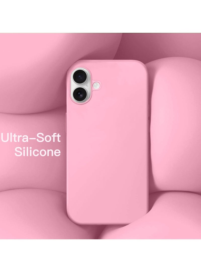 Techie غطاء خلفي ناعم سلس من السيليكون مع بطانة ميكروفايبر داخلية لجهاز آبل آيفون 16 بلس - وردي - Image 2