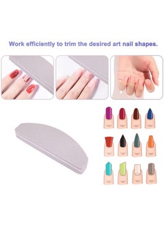 GigaGround 20 PCs Nail Buffers, Double Sided Nail Files Buffer Blocks 100/180 Grit Portable Washable Sanding Buffing File Arc Shape (Grey)  - Image 5