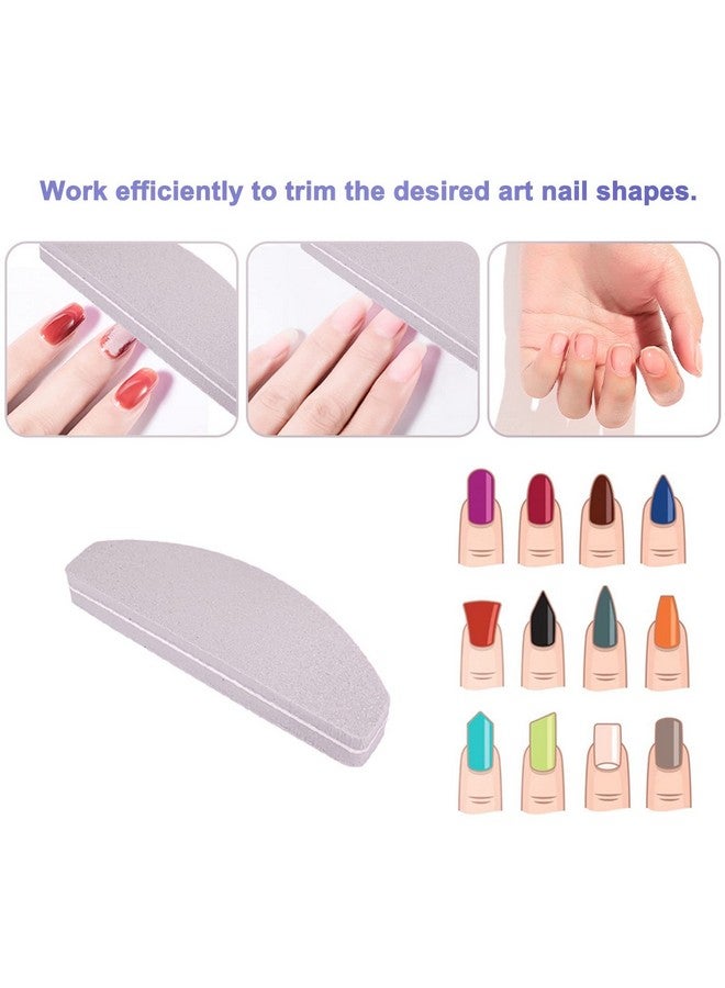 GigaGround 20 PCs Nail Buffers, Double Sided Nail Files Buffer Blocks 100/180 Grit Portable Washable Sanding Buffing File Arc Shape (Grey) - Image 5
