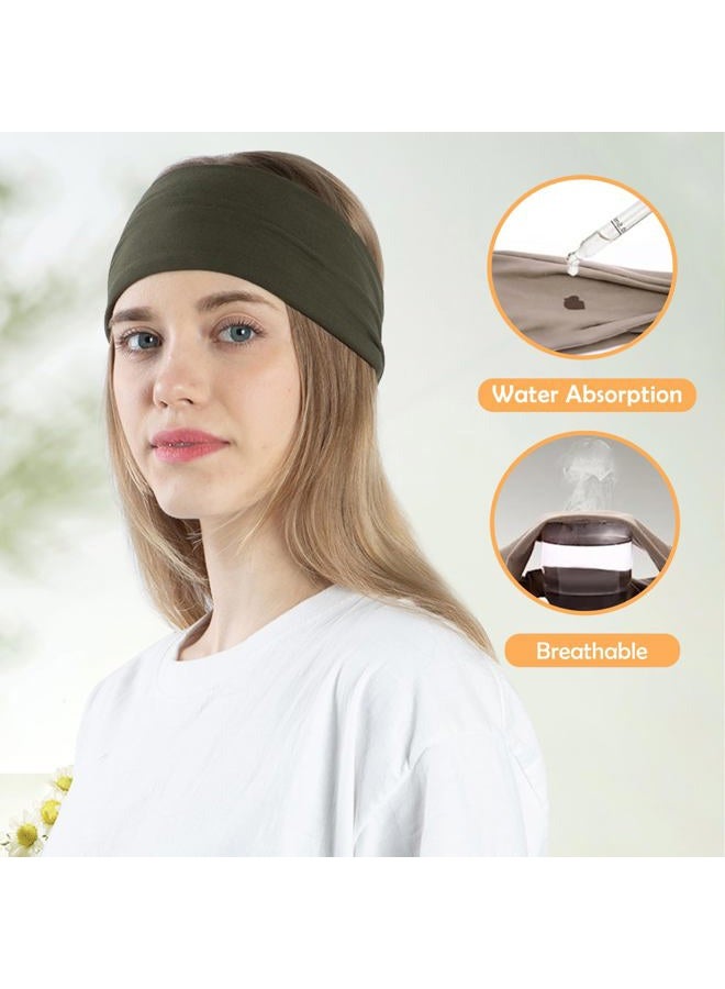 RITOPER 10 Pack Wide Headbands, Workout Yoga Running Boho Hair Wraps, Non-Slip Thick Sweat Bands for Active Women  - Image 5