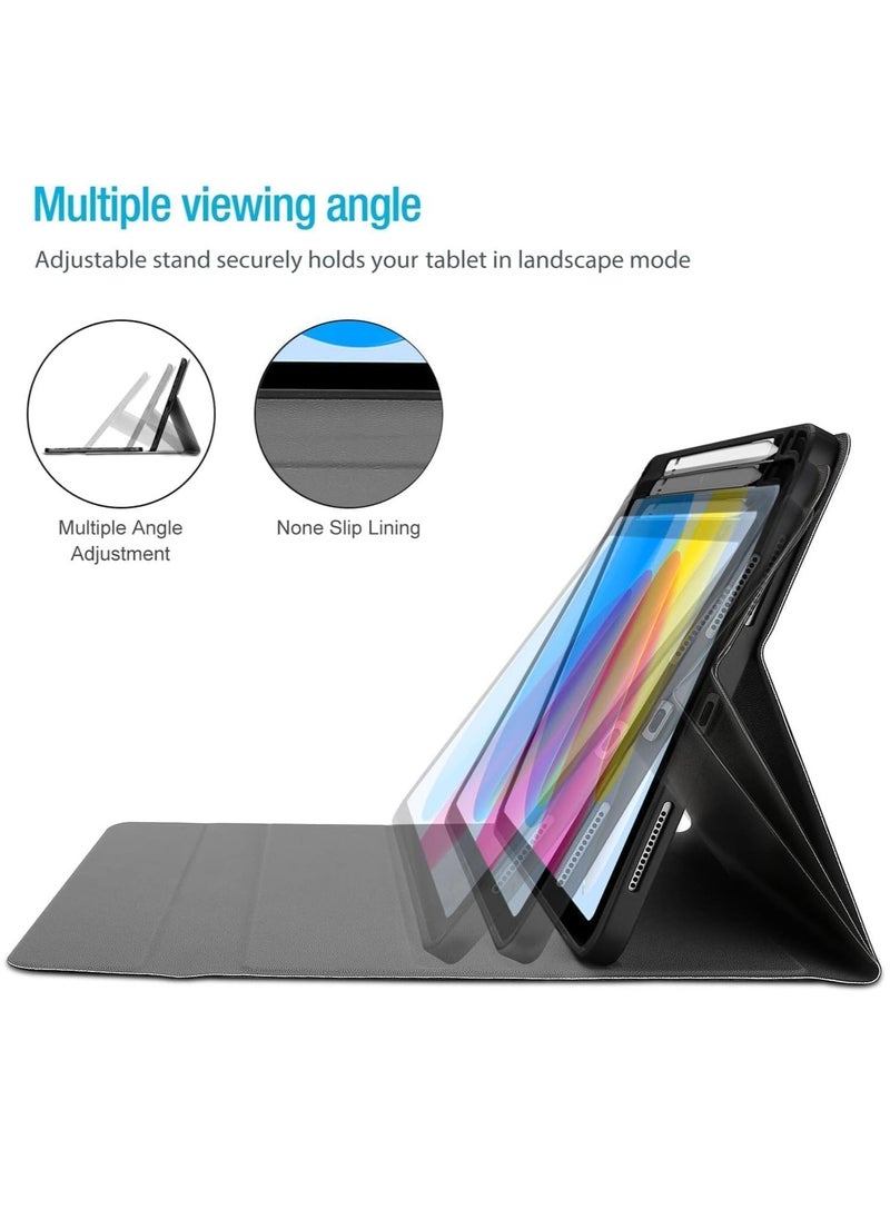 ماركة غير محددة iPad 10 Keyboard Case 10.9“2022, Slim Smart Keyboard Case for iPad 10th Gen 2022,Detachable Wireless Keyboard,Pencil Holder（Black)  - Image 3