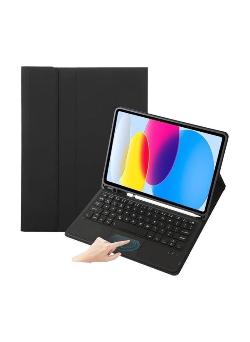 ماركة غير محددة iPad 10 Keyboard Case 10.9“2022, Slim Smart Keyboard Case for iPad 10th Gen 2022,Detachable Wireless Keyboard,Pencil Holder（Black)  - Image 1