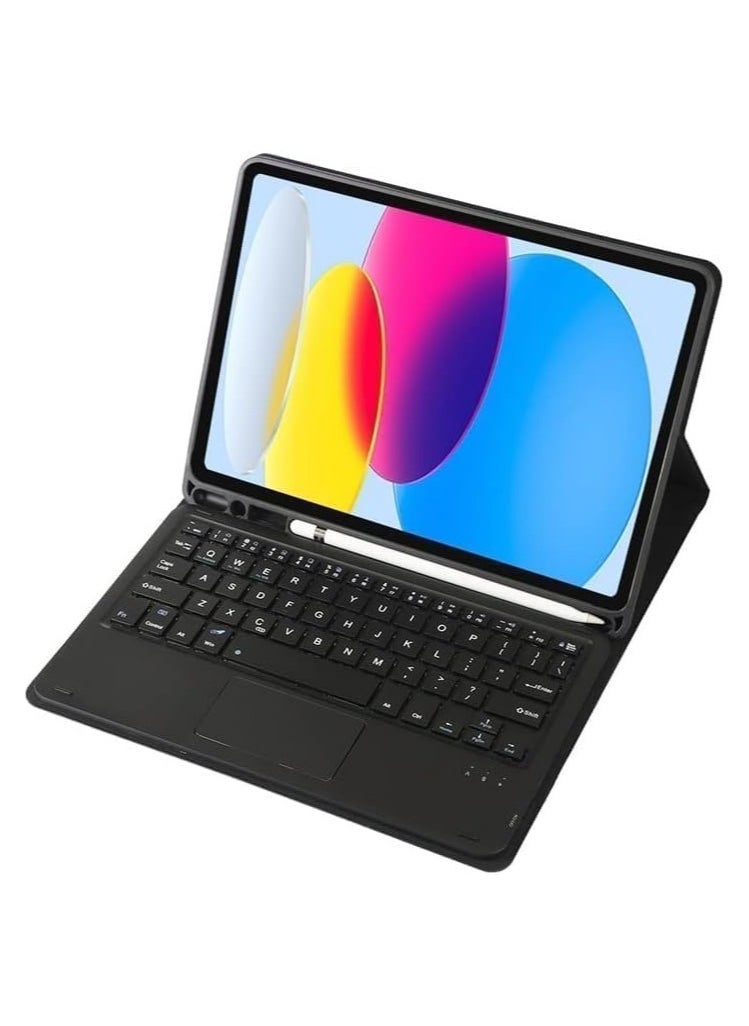 ماركة غير محددة iPad 10 Keyboard Case 10.9“2022, Slim Smart Keyboard Case for iPad 10th Gen 2022,Detachable Wireless Keyboard,Pencil Holder（Black)  - Image 2