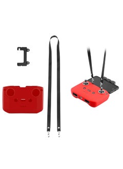 SYOSI Drone Remote Control Cover, Silicone Protective Cover for DJI Mavic 3 / Air 2S / Mavic Air 2 / DJI Mini 2 Drone Remote Control Accessories with Lanyard and Anti-Drop Strap Clip (Red)  - Image 1