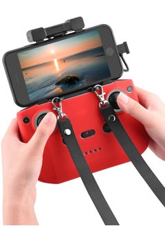 SYOSI Drone Remote Control Cover, Silicone Protective Cover for DJI Mavic 3 / Air 2S / Mavic Air 2 / DJI Mini 2 Drone Remote Control Accessories with Lanyard and Anti-Drop Strap Clip (Red)  - Image 3