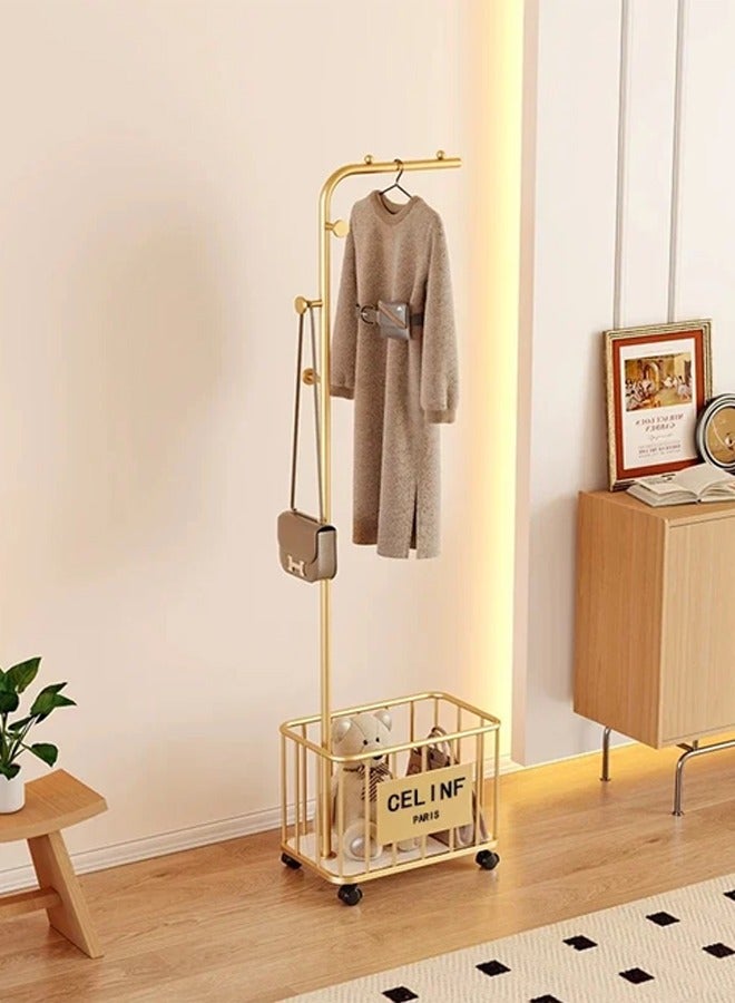 SHEE ONE Elegant clothes rack with storage basket and wheels for easy movement - Image 5