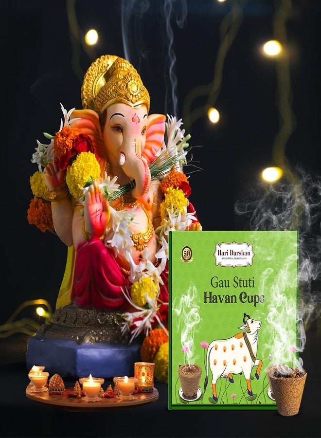 Hari Darshan Gau Stuti Sambrani Cup - 36 Cups | Pure & Natural Sambrani Dhoop Cup for Pooja Havan | Guggal Loban Dhoop with Soothing Aroma for Rituals & Festivals Pack of 3 (12 Each + Burner Plate) - Image 4