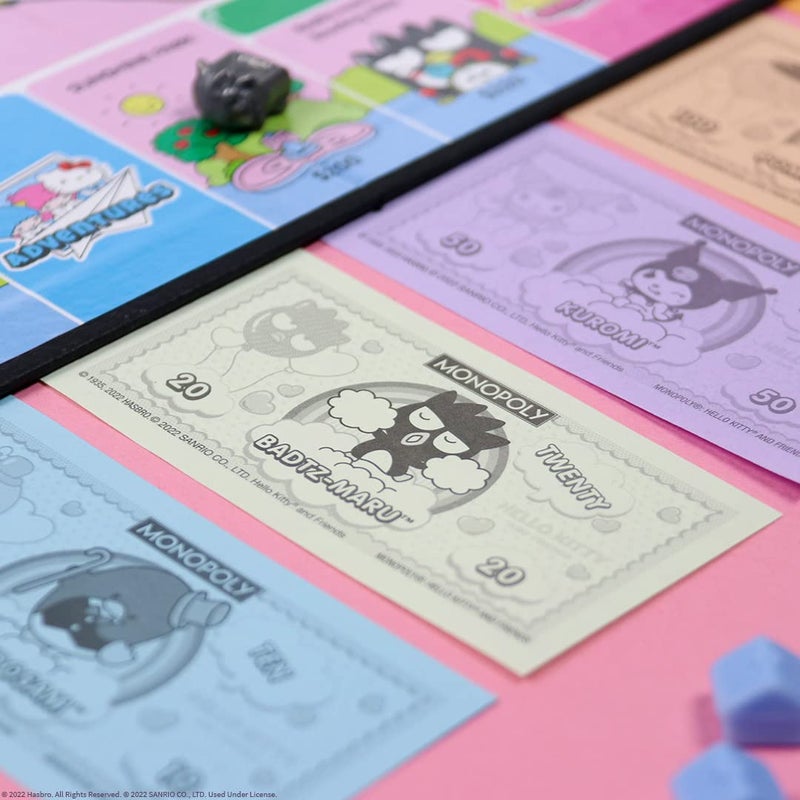 USAopoly Monopoly: Hello Kitty and Friends, Buy, Sell, Trade Buildings from The Animated Series, Featuring My Melody, Badtz-Maru, Keroppi, Classic Monopoly Game, Officially-Licensed Hello Kitty Merchandise - Image 3