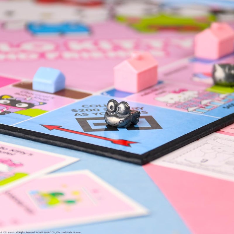 USAopoly Monopoly: Hello Kitty and Friends, Buy, Sell, Trade Buildings from The Animated Series, Featuring My Melody, Badtz-Maru, Keroppi, Classic Monopoly Game, Officially-Licensed Hello Kitty Merchandise - Image 5