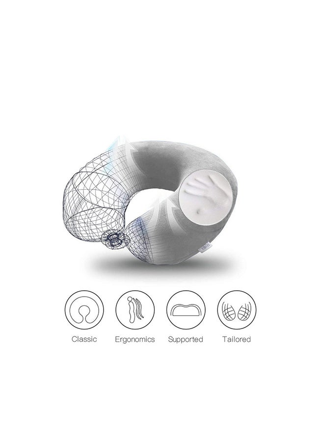 Soufa Dibaj Velvet Neck and Travel Pillow 30x25x10 cm - White - Image 2