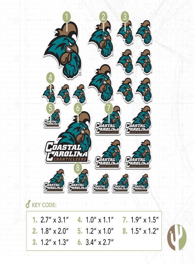 Desert Cactus Coastal Carolina University Sticker Chanticleers CCU Vinyl Decals Laptop Water Bottle Car Scrapbook Sheet T1 (Type 1-1) - Image 3