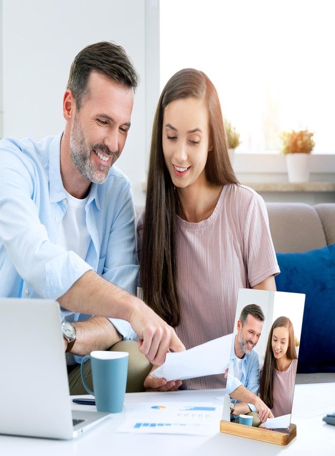 Vercraft مجموعة فيركرافت المكونة من 6 إطارات صور لعيد الحب، إطارات صور معدنية فارغة مع قاعدة خشبية، طباعة صور يمكنك صنعها بنفسك للعائلة، هدية مثالية لحفلات الشتاء السعيدة، ديكور مكتبي (5×7). - Image 5