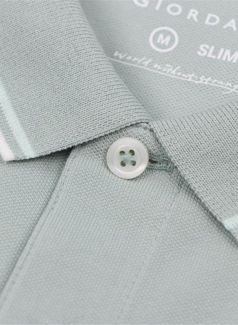 GIORDANO Men’s Slim Pique Solid Polo with Flat Knit Collar - Image 4