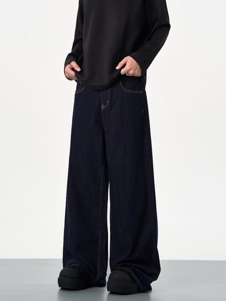 Unisex Classic Denim Jeans Loose Fit Daily Outdoor Wear - Image 1