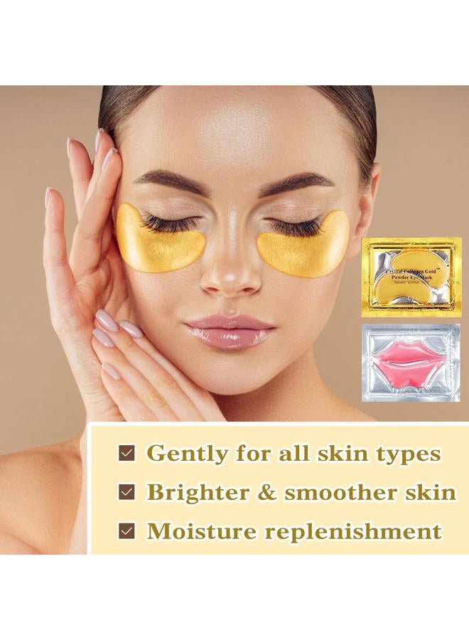 PERVALA 30PCS Lip Mask & Under Eye Mask, 24K Under Eye Patches for Puffy Eyes, Pink Lip Masks Skincare, Effectively Moisturizing the Lip & Eye Skin, Reducing Fine Lines & Dark Circle - Image 5